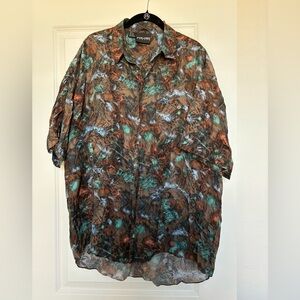 Colore Italia Patterned Silk Button Up size XL